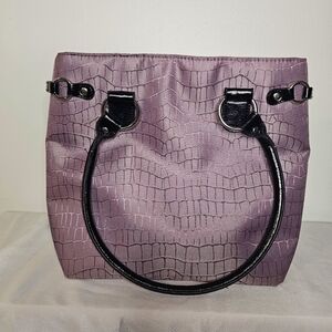 [KOKO] Purple Crocodile Print  Insulted Lunch Tote Shoulder Bag
